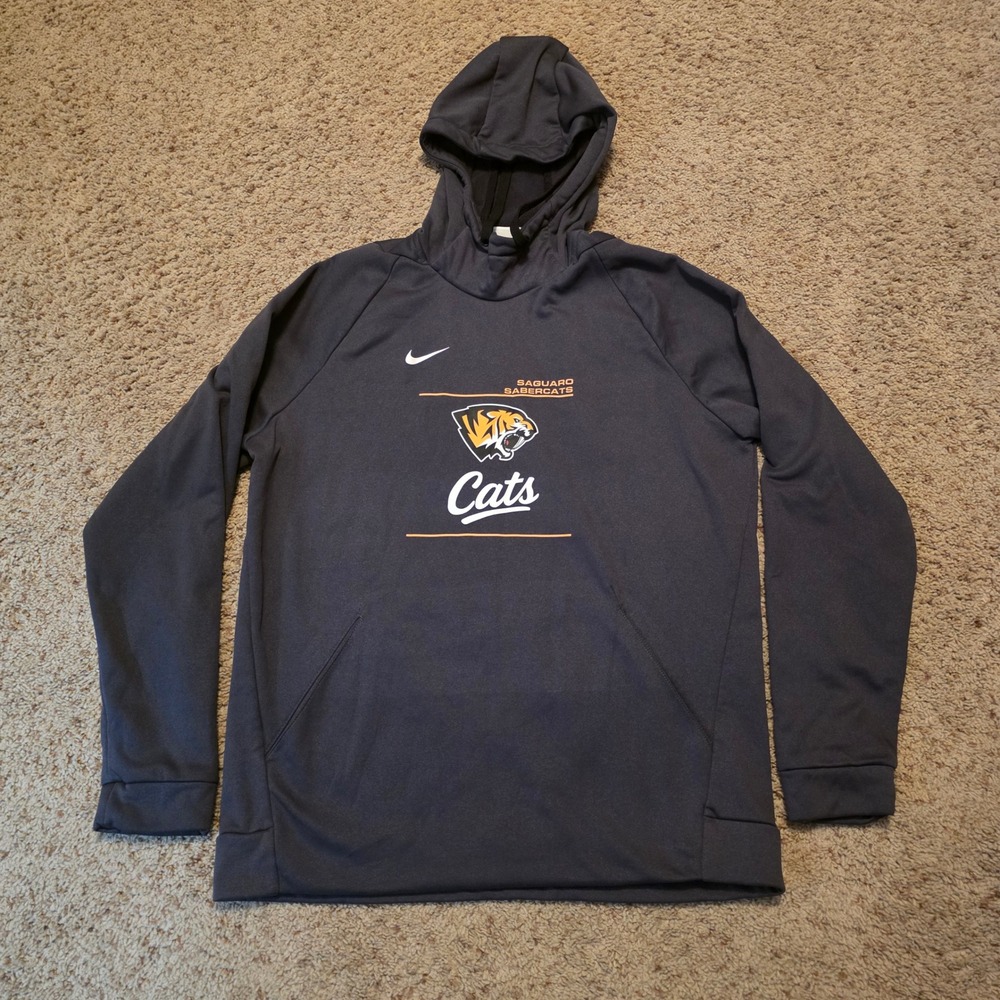 Nike Therma-FIT Saguaro Sabercats Cats Hoodie Mens Large Grey Pullover